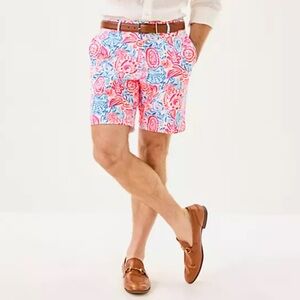 NWT Lilly Pulitzer Men’s Volk Stretch Shorts Sz38 Lil Sun Sea Sand